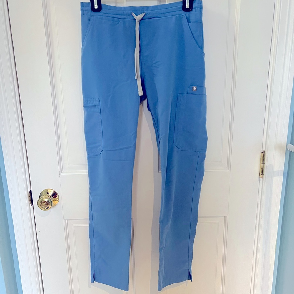 FIGS Yola Scrub Bottoms in Ceil Blue XS